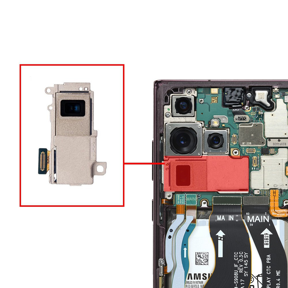 Rear Camera (10 MP Periscope Telephoto) for Samsung Galaxy S22 Ultra S908B GH96-14806A (Gold) Rear Camera (10 MP Periscope Telephoto) for Samsung Galaxy S22 Ultra S908B GH96-14806A (Gold)